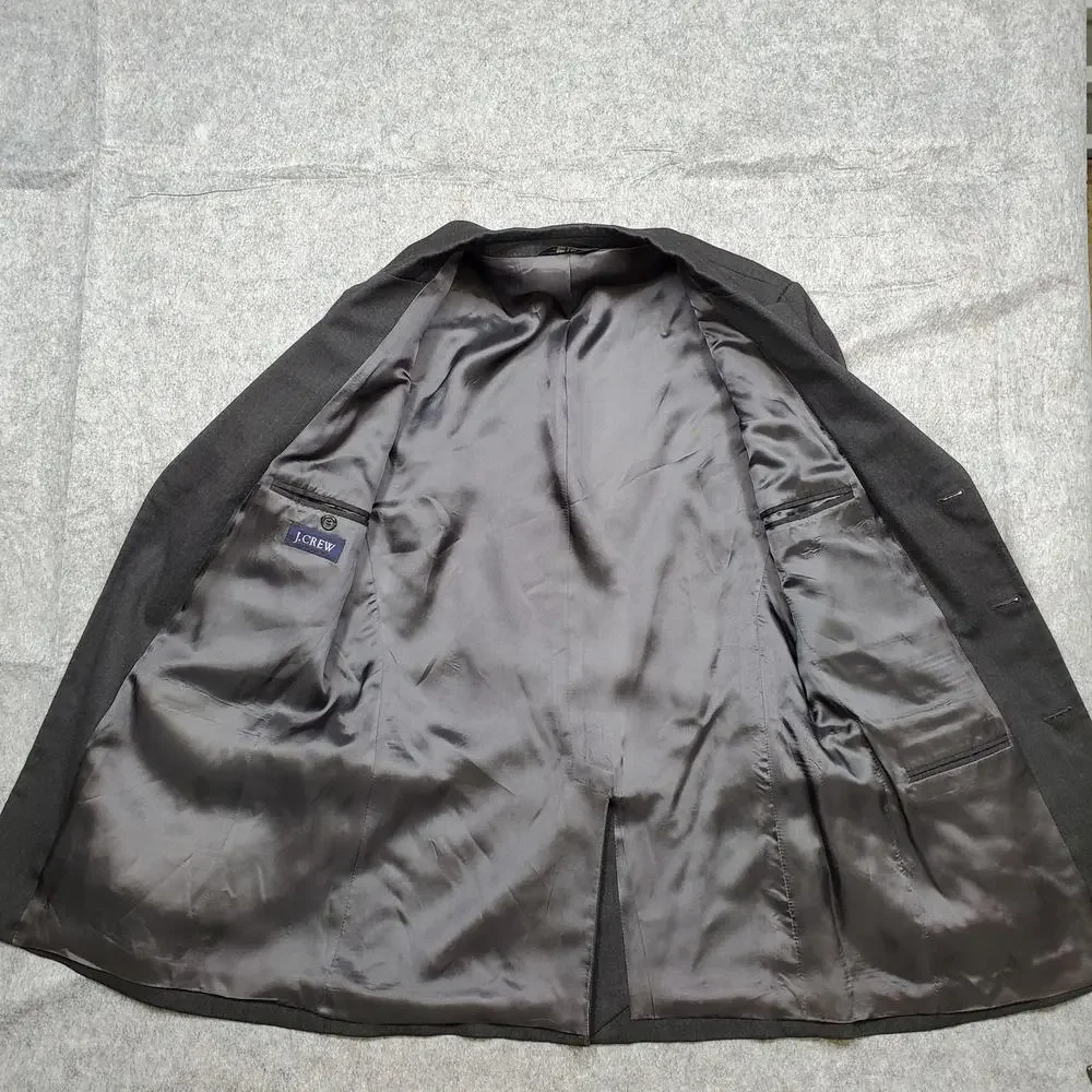 J.Crew‎ Blazer Mens 42L Wool 3 Button Single Breasted Charcoal Sport Coat Jacket